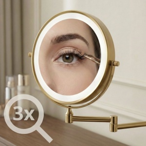Oglindă LED Glow Old Gold – oglindă cosmetică elegantă cu iluminare LED și finisaj auriu vintage | disponibilă pe Deppo - Img 6