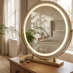 Oglindă LED MAKE-UP L.Gold 50 cm - Img 3