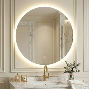 Oglindă LED rotundă 100 cm FFJ100 – oglindă modernă cu iluminare reglabilă pentru baie | disponibilă pe Deppo