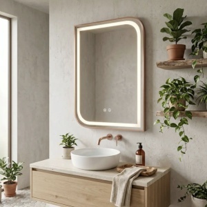 Oglindă LED ZONE 70x50 BRUSH ROSE GOLD - Img 2