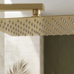 Pălărie de duș pătrată REA JS-P015BG 30cm Brush Gold - Img 4