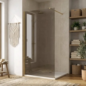Paravan de dus Rea Flexi Brown / Brush Gold - Img 3