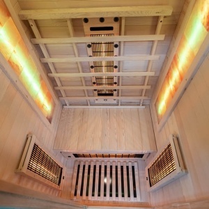 Saună cu infraroșu C1ST 90×90 cm cu piatră de sare, turmalină, LED și Bluetooth – saună uscată 1 persoană | Deppo - Img 10