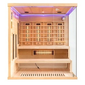 Saună cu infraroșu EP4RS pentru 4 persoane cu piatră de sare Himalaya, cromoterapie LED și Bluetooth – saună uscată low‑temperature, cabină wellness | Deppo - Img 3