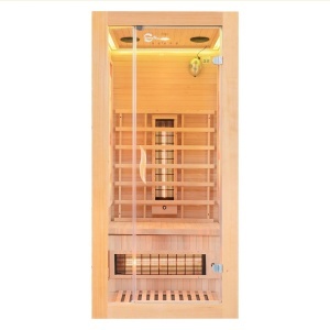 Saună cu infraroșu și piatră de sare pentru 1 persoană 90×90 cm – cromoterapie LED, Bluetooth | Deppo - Img 9