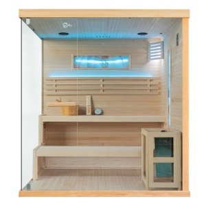 Sauna finlandeza cu temperatura inalta si soba Harvia 8kW pentru 4 persoane EP4S dreapta 180 x 160 cm - Img 3
