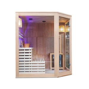 Sauna finlandeza cu temperatura inalta si soba Harvia 8kW pentru 5-6 persoane Bodo 180 x 180 cm - Img 9