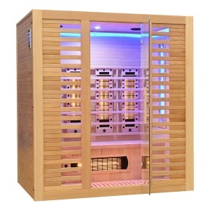 Sauna tip uscat cu infrarosu si cu pietre sarate pentru 4 persoane C4ST 175 x 140 cm - Img 4