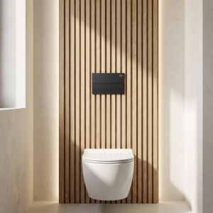 Set Cadru Îngropat Slim 024N pentru WC cu Buton T Black Matt - Img 5