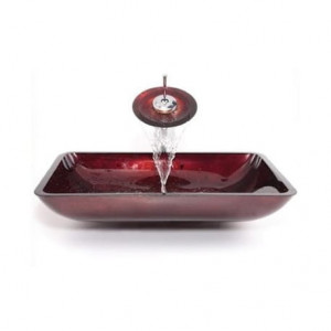 Set Lavoar pe blat si Baterie Vișiniu 54x35x15 cm - Img 2