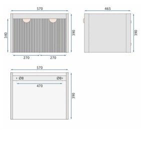 Set mobilier de baie cu lavoar Mario 60cm Grey - Img 7