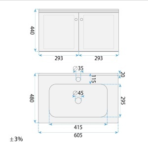 Set mobilier de baie cu lavoar Monti 60cm White - Img 7