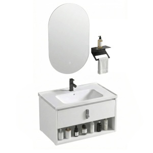 Set mobilier de baie cu lavoar Toledo 60cm White - Img 2