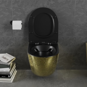 Set vas WC + Bideu FLSK Black/Gold scaly - Img 3