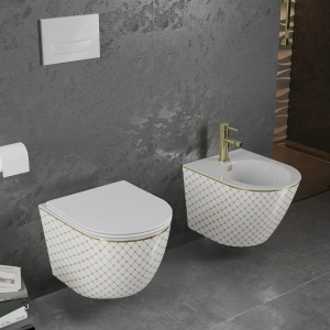 Set vas WC + Bideu FLSK White Squared