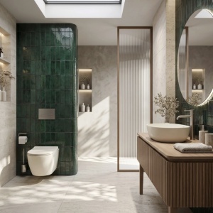 Set Vas WC Suspendat Focus + Lavoar pe Blat Rea Focus Creme - Img 2