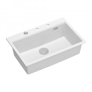 Statie de lucru incastrata Quadron Unique Marc alb - inox 76x50 cm - Img 3
