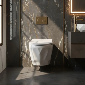 Vas de WC suspendat cu capac Gustavo Rimless alb lucios - Img 7