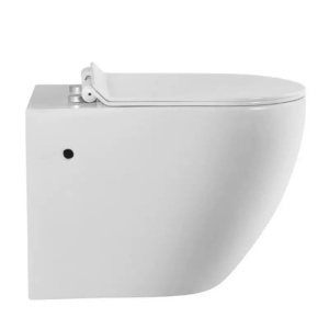 Vas wc cu functie de bideu, Rimless, Taharet, baterie apa calda/rece, Alb, montaj suspendat, capac Soft-Close, 55x36 cm, Angi - Img 7
