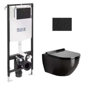 VAS WC NEGRU CU CADRU ROCA - Img 1
