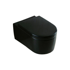 Vas WC negru LORENT capac soft-close duroplast 55x36x34,5 cm - Img 1