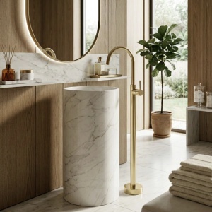 Baterie baie Lungo Gold – baterie pentru lavoar cu finisaj auriu elegant | disponibilă pe Deppo - Img 3