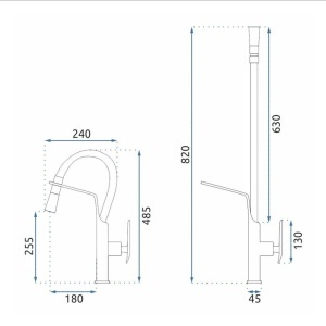 Baterie bucătărie Castor Brush Nickel – baterie cu pipă mobilă flexibilă și finisaj nichel periat | disponibilă pe Deppo - Img 5