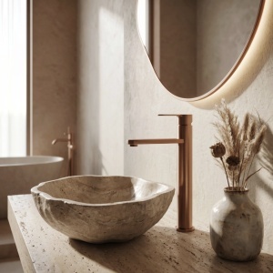 Baterie pentru baie Rea Arcos Brush Copper - Img 2