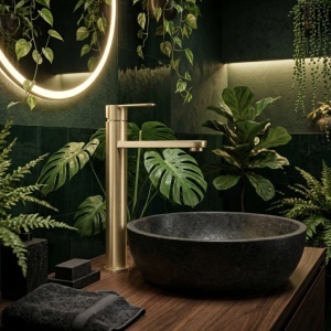 Baterie pentru baie Rea Arcos Brush Gold - Img 6