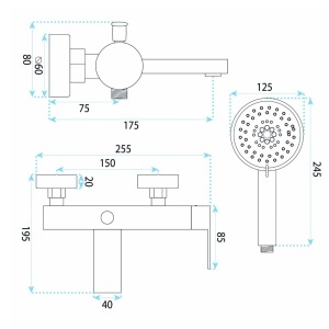 Baterie pentru cadă REA Hunter Brush Nickel - Img 4