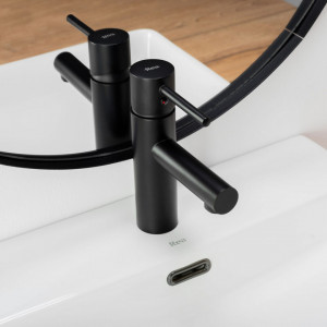 Baterie pentru lavoar Rea Tess scurt Negru Black Mat - Img 4