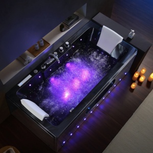 Cadă cu hidromasaj IRIS 933B Deppo Black Wave 160x84 cm - Img 7