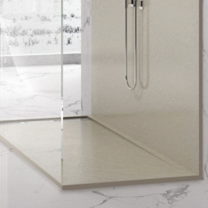 Cadita de dus, compozit mineral, dimensiuni 90-100x120-160 cm, inaltime 2.8 cm, decupabila, Crem, Gonzalo - Img 3