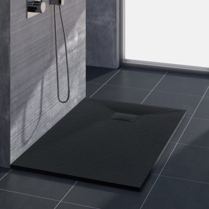 Cădiță de duș Deppo TORINO SLIM neagră 90 x 100 cm cu sifon