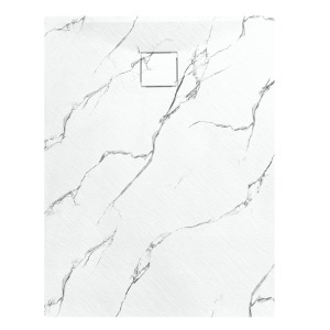 Cădiță de duș Slim din compozit SMC, finisaj alb marmorat, cu sifon inclus – 80×80 – 100×100 cm - Img 4