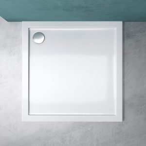 Cădiță de duș VELDMAN MODESTO albă 100 x 100 cm cu sifon - Img 6