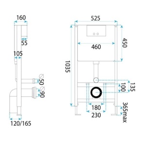 Cadru WC încastrat K011A-Q Rea cu buton T Black Glass - Img 8