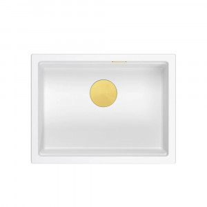 Chiuveta compozit sub blat Quadron Logan 100 alb - auriu 59.5x45.1 cm