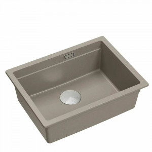 Chiuveta compozit sub blat Quadron Logan 100 bej - inox 59.5x45.1 cm - Img 1