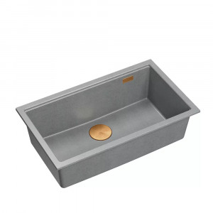 Chiuveta compozit sub blat Quadron Logan 110 gri - cupru 76x44 cm