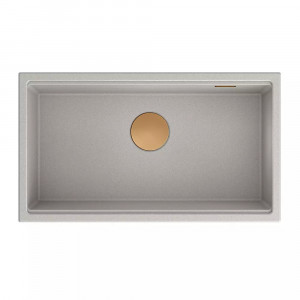 Chiuveta compozit sub blat Quadron Unique Clark gri - cupru 76x44 cm - Img 3