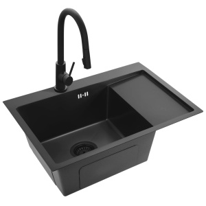 Chiuveta de bucatarie FIN , Model Modern 620x480mm , Culoare Black - Img 4