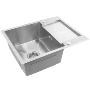 Chiuveta de bucatarie Inox PAUL, Model modern 60x48cm, Culoare Brush Nickel - Img 2
