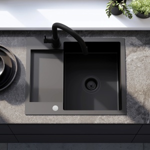 Chiuveta de bucatarie Inox PAUL, Model modern, Culoare Black - Img 7