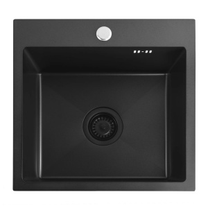 Chiuveta de bucatarie LEO, Model Modern 400x450mm, Culoare Black - Img 8