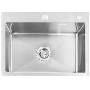 Chiuveta de bucatarie LIAM, Model Modern 580x450mm, Culoare Brush Nickel - Img 8