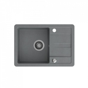 Chiuveta granit 1-kit (62x44x17,5) + baterie cu gura flexibila + dozator din otel + sifon - Img 3