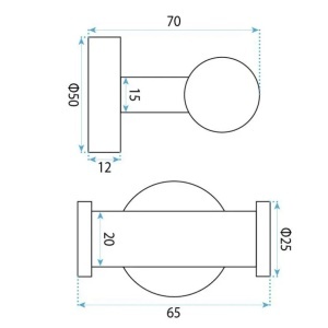 Cuier dublu 6612 Modern Copper Brush - Img 2