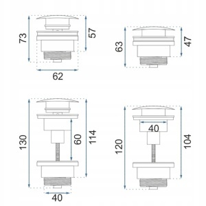 Dop pentru lavoar universal clic-clac Rea Titan - Img 3