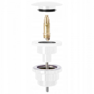 Dop pentru lavoar universal click-clack Rea Alb - Img 2